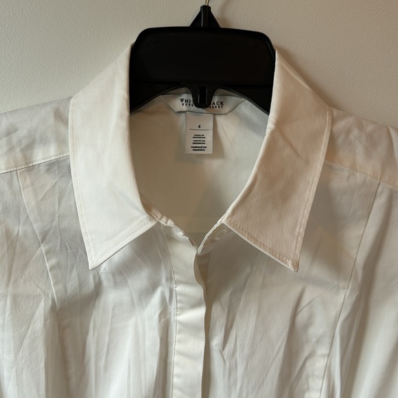 White House Black Market White Button Down Sz 4 - Picture 2 of 6